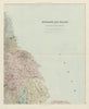 North east England. Tyneside Yorkshire Lincolnshire. 62x51cm STANFORD 1887 map
