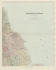 North east England. Tyneside Yorkshire Lincolnshire. 62x51cm STANFORD 1904 map