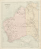 Western Australia. Districts. Explorers' routes. Large 66x55cm STANFORD 1887 map