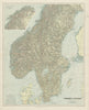 Scandinavia physical mountains fjords glaciers. Sweden Norway. STANFORD 1904 map
