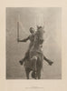 Jeanne d'Arc. Equestrian statue of Joan of Arc, Reims, by Dubois 1944 print