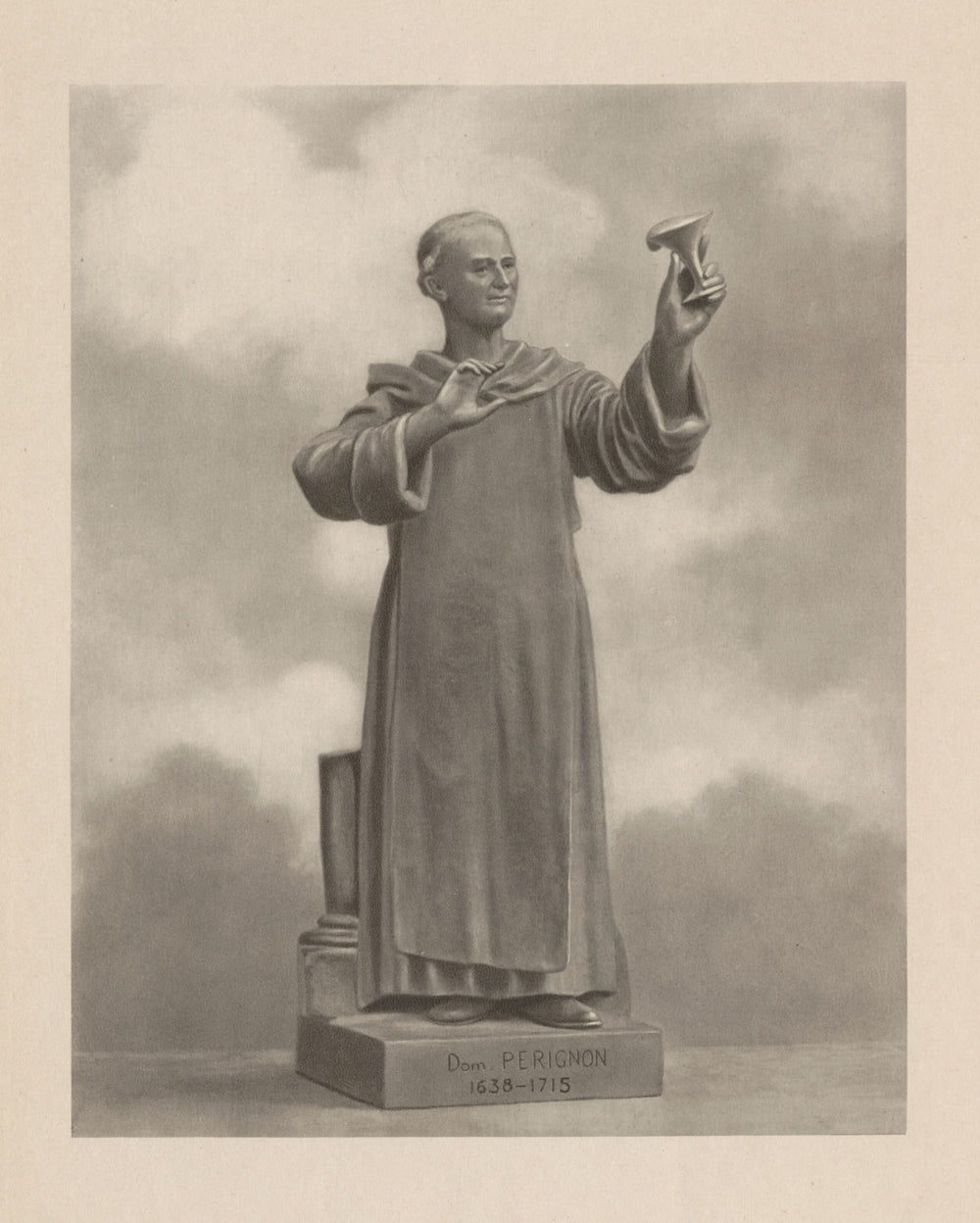 Dom Perignon 1638-1715, French Benedictine monk. Developer of Champagne 1944