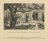 Napoléon visiting Jean-Rémi Moët at Epernay 26 July 1807. Champagne 1944 print