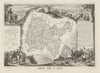 Département de l'AIN. Decorative antique map/carte by Victor LEVASSEUR c1854