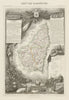 Département de l'ARDÈCHE. Decorative antique map/carte by Victor LEVASSEUR c1854
