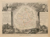 Département de l'INDRE. Decorative antique map/carte by Victor LEVASSEUR c1854