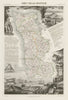 Département de la MANCHE. Decorative antique map/carte by Victor LEVASSEUR c1854