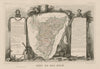 Département du BAS-RHIN. Decorative antique map/carte by Victor LEVASSEUR c1854