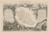Département de VAUCLUSE. Decorative antique map/carte by Victor LEVASSEUR c1854