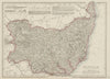 SUFFOLK antique county map. Railways. Bury St Edmunds Ipswich. DOWER 1863