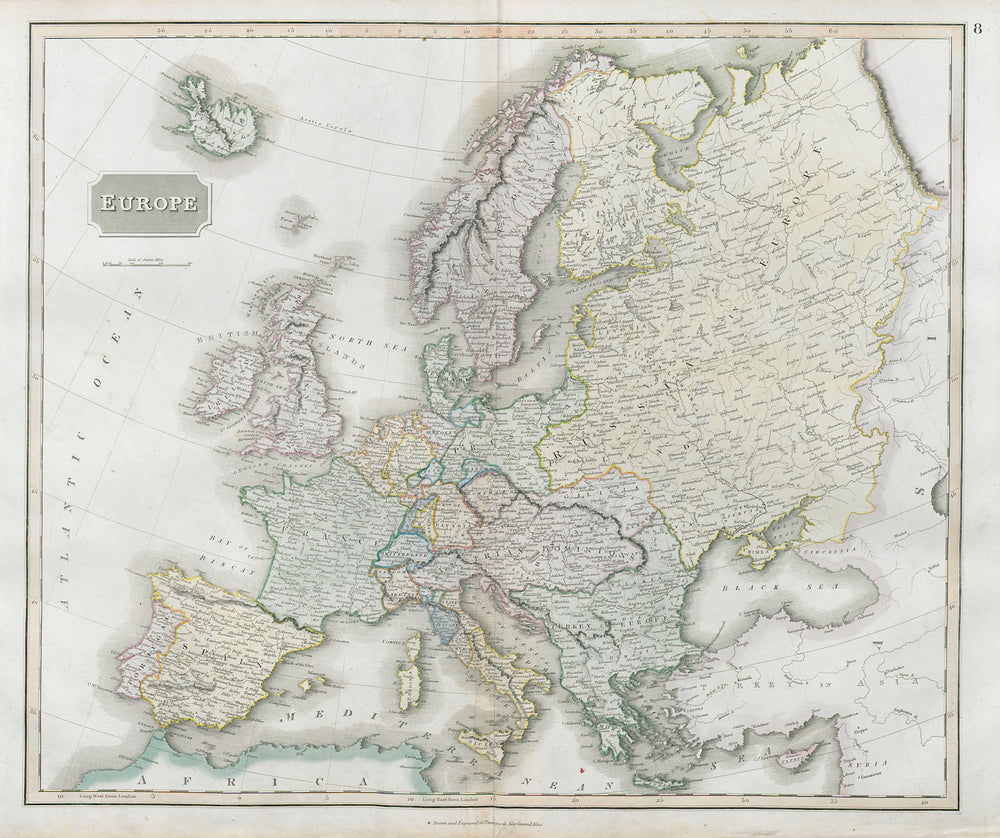 Europe. Unified Benelux. Switzerland includes Haute-Savoie. THOMSON 1830 map