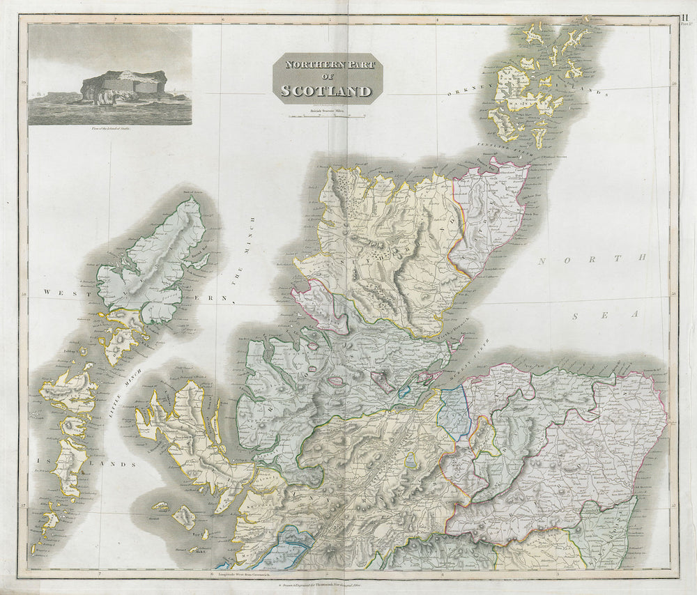 Northern part of Scotland. Highlands & Islands. Coach roads. THOMSON 1830 map