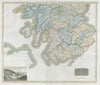 Southern part of Scotland. Coach roads & counties. THOMSON 1830 old map