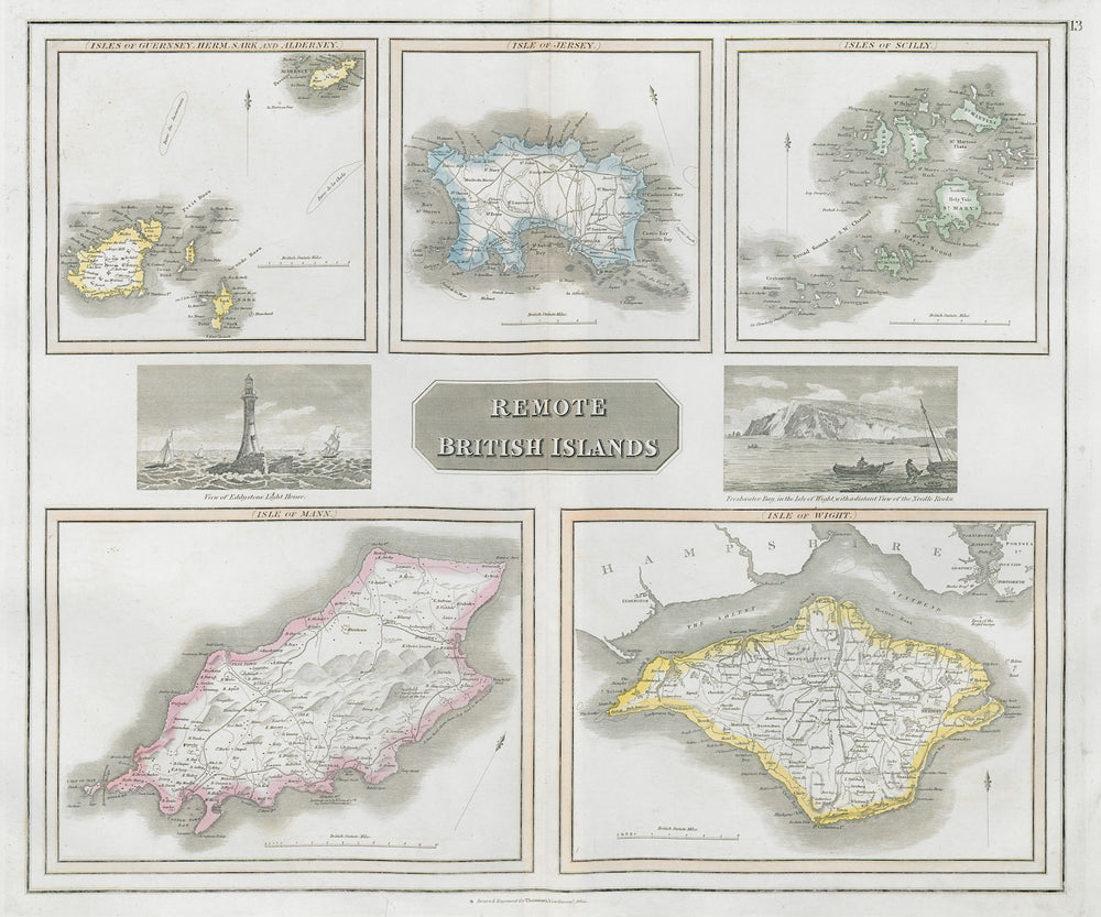 "Remote British Islands" Channel & Scilly Isles of Man & Wight. THOMSON 1830 map