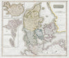 Denmark, Iceland & the Feroe (Faroe) islands by John Thomson 1830 old map