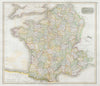 First French Empire with 13 Belgian & 6 Piedmont départements. THOMSON 1830 map