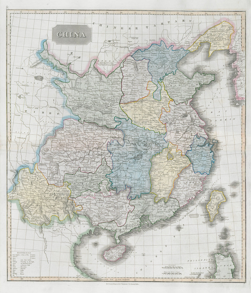 China showing route of George Macartney's Embassy in 1793. THOMSON 1830 map
