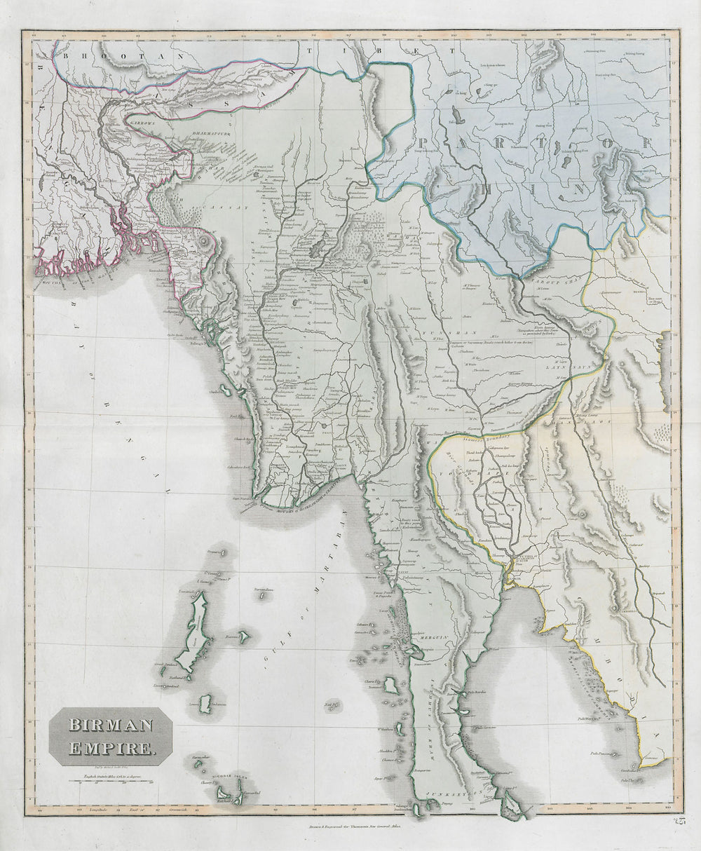 "Birman Empire". Burma Myanmar. Western Siam/Thailand Bengal. THOMSON 1830 map