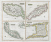Grenada, Tobago, Trinidad & Curaçao. West Indies Caribbean. THOMSON 1830 map