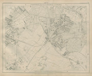 Stanford Library map of London Sheet 22 Tooting Streatham Norbury Mitcham 1895
