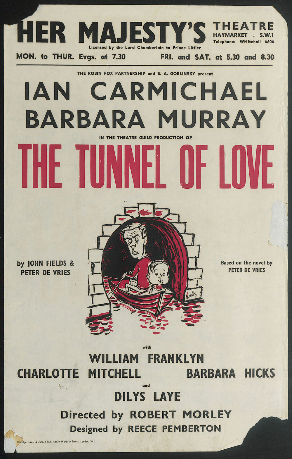 Her Majesty's Theatre. Tunnel of Love. Carmichael, Barbara Murray. Morley 1957