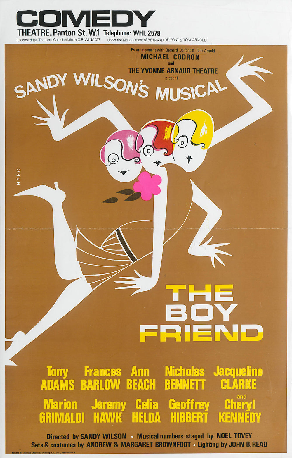 Comedy Theatre. The Boy Friend. Sandy Wilson. Musical. Ann Beach. Grimaldi 1967