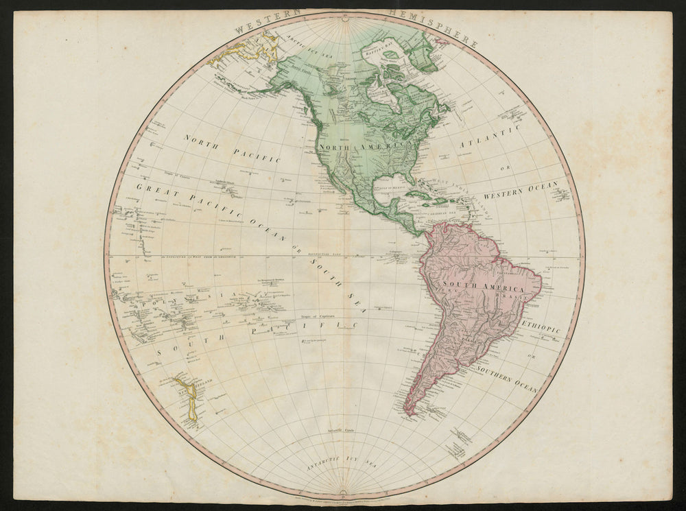 Western Hemisphere. North & South Americas. New Albion. Owhyhee. FADEN 1802 map