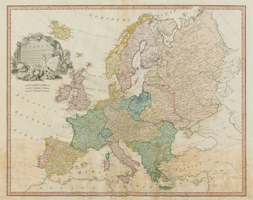 Europe exhibiting its principal states &c. First French Empire. FADEN 1791 map