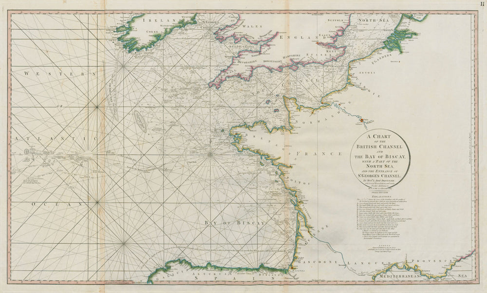 A chart of the British Channel & the Bay of Biscay… FADEN /DELAROCHETTE 1794 map
