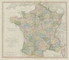 France divided into Metropolitan Circles, Departments & Districts FADEN 1792 map