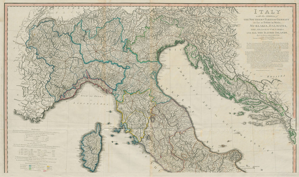 Italy North sheet. Savoie, Dalmatia, Corsica & Nice. DELAROCHETTE/FADEN 1800 map