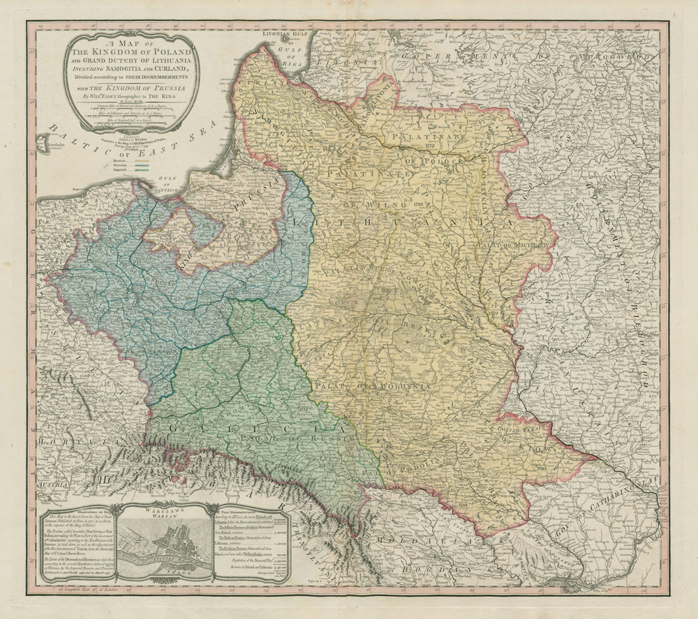 A map of the Kingdom of Poland and Grand Dutchy of Lithuania… FADEN 1799