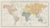 Ethnographic map of the distribution of man on Earth. Ethnicity. World 1856