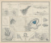 Volcanoes. Tenerife Vesuvius Etna Pichincha Antisana Gede Ascension 1856 map