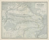 Pacific Ocean physical chart. Currents. Trade routes. JOHNSTON 1856 old map