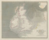 Tidal Chart of the British Seas. High water wave & time. JOHNSTON 1856 old map