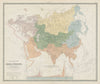 Asia & Europe river systems. Watersheds drainage basins. JOHNSTON 1856 old map