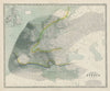 Hyetographic or rain map of Europe. JOHNSTON 1856 old antique plan chart