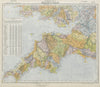 SOUTH WEST ENGLAND & SOUTH WALES WATERSHEDS. Lighthouses. LETTS 1884 old map