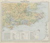 SE ENGLAND WATERSHEDS Lighthouses Lifeboat stations. Thames. LETTS 1884 map