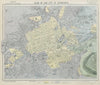 EDINBURGH antique town city map plan showing parishes. LETTS 1884 old