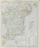 SOUTHERN SWEDEN. Lighthouses & Railways. Malmo Gothenburg. LETTS 1884 old map