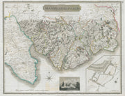 Kirkcudbright shire south & town plan. Wigtown Borgue Douglas. THOMSON 1832 map
