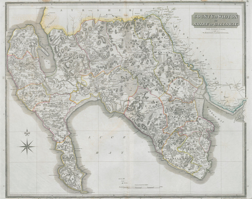 County of Wigton or Shire of Galloway. Wigtonshire Stranraer. THOMSON 1832 map