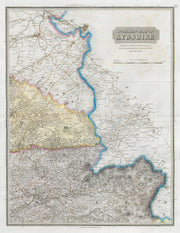 Ayrshire north-east. Kilmarnock Glasgow Paisley East Kilbride. THOMSON 1832 map