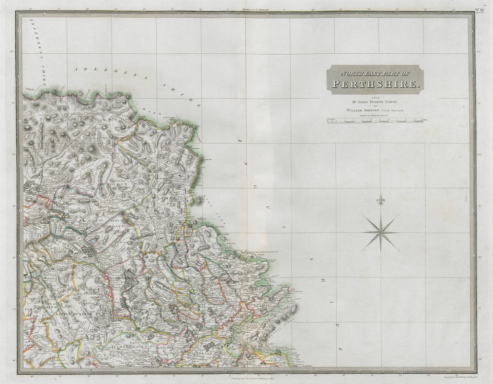 Perthshire north east. Blair Atholl Pitlochry Glenshee Dunkeld. THOMSON 1832 map