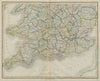 Southern England & Wales with all the railways. LIZARS 1842 old antique map