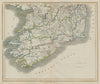 Ireland with all the railways - complete & planned. South sheet. LIZARS 1842 map