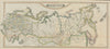 Russian Empire on 2 sheets conjoined. Siberia. LIZARS 1842 old antique map