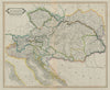 Germany, Austrian dominions. Lombardy Hungary Czechia Dalmatia. LIZARS 1842 map